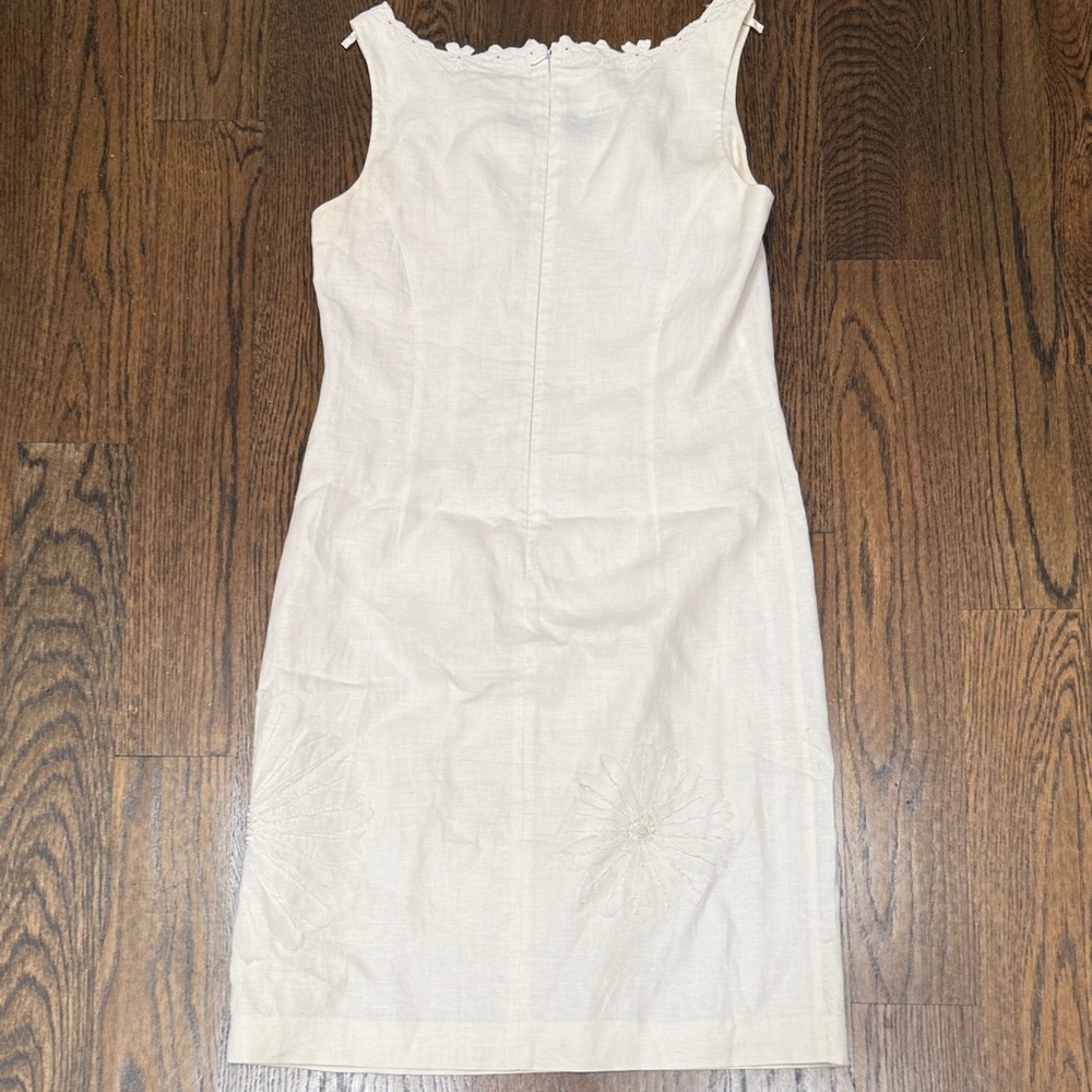VTG Madison Studio White Linen Sleeveless Midi Dress - Picture 9 of 9